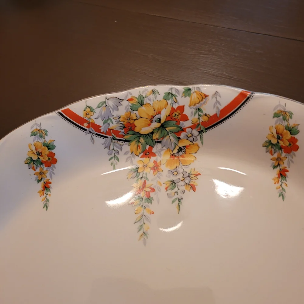VINTAGE Grindley CreamPetal Oval Platter ELDON Pattern - Picture 4 of 5